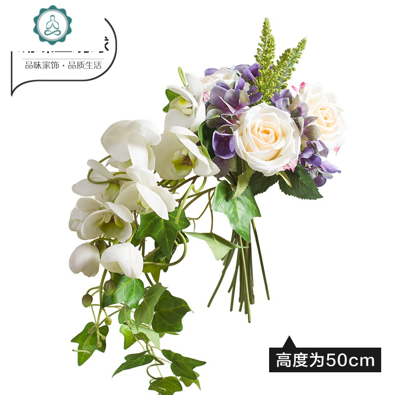 仿真蝴蝶兰花摆件套装 客厅前台假绢花盆栽小装饰花摆设花艺 封后