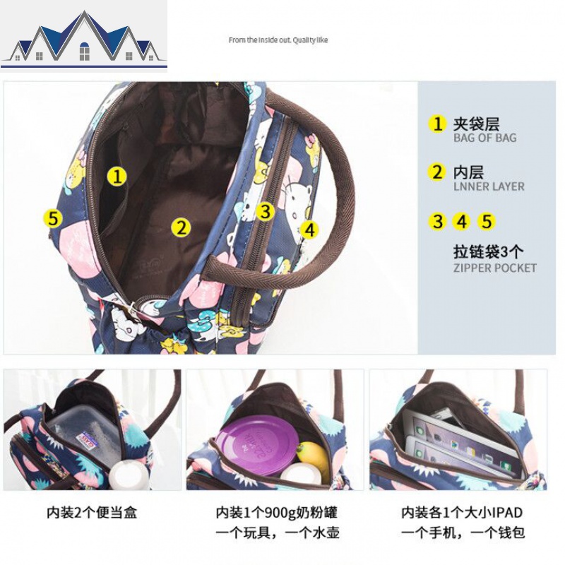 2019新款女包手提妈妈小布包妈咪布包上班手拎包饭盒袋子便当包袋 三维工匠收纳包高清大图