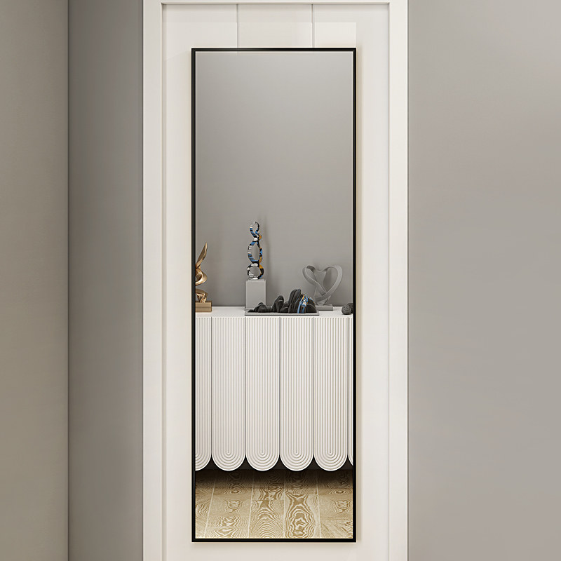 闪电客挂镜子挂墙穿衣镜落地镜家用全身镜贴墙壁挂试衣镜自粘后镜视频