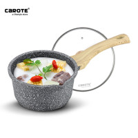卡罗特(CaROTE)麦饭石奶锅不粘锅泡面锅16CM热牛奶锅少油烟宝宝辅食锅日式雪平锅