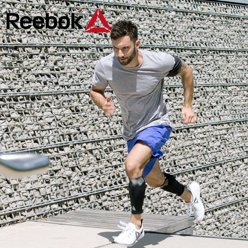 Reebok锐步运动袖套腿套跑步压缩护臂男女护肘护腿一对装