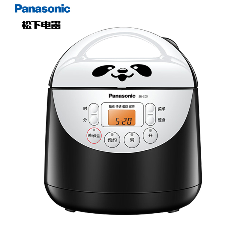 松下(Panasonic)电饭煲 SR-C05 微电脑 可爱熊猫煲1.5L 备长炭厚锅 内胆光滑 米饭不粘锅