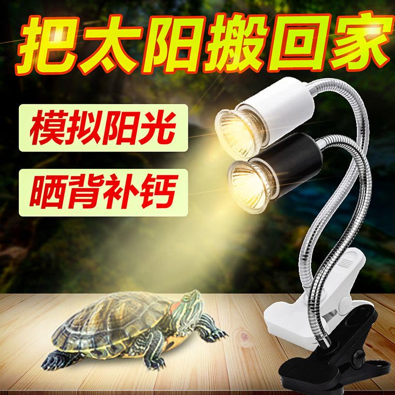 乌龟晒背灯全光谱太阳能灯uvb龟缸专用灯uva加热灯泡爬宠照背晒龟灯图片