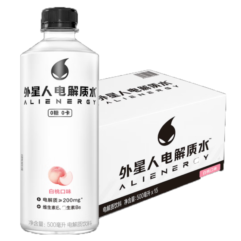 外星人电解质水-白桃味500ml*15 (0糖0卡)
