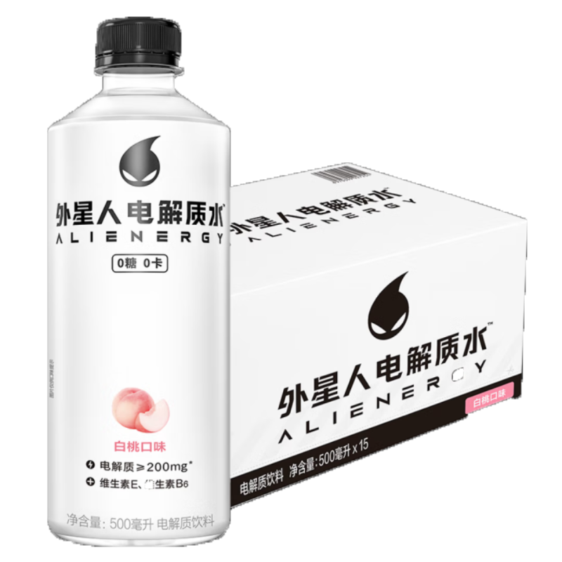 外星人电解质水-白桃味500ml*15 (0糖0卡)