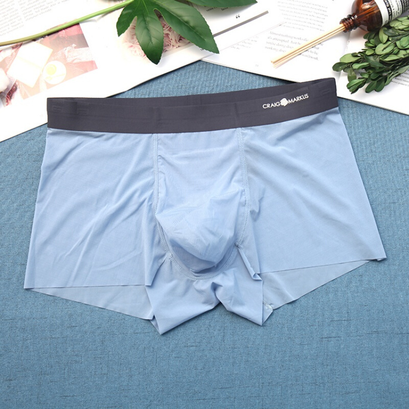 痕高端锦纶冰丝男士内裤cm平角内裤短裤