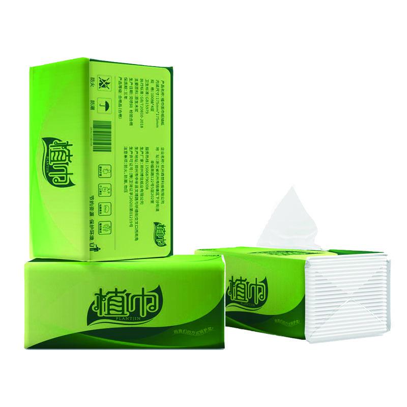 植巾(PLANTJIN)R120 4层100抽/包 面巾纸抽纸 12包/箱 (计价单位:箱)高清大图