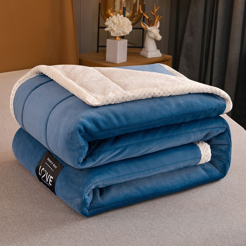 毛毯被子三层加绒加厚保暖秋冬季牛奶绒珊瑚绒双人毛毯被子高清大图