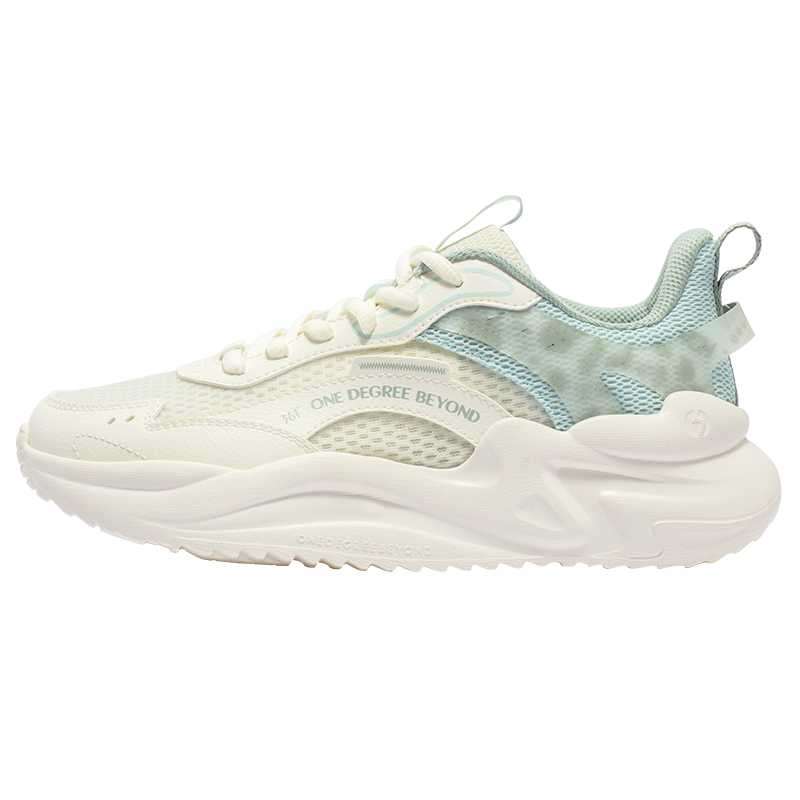 361°运动鞋女新款常规休闲鞋682416709FV 羽毛白/浅烟绿 39码