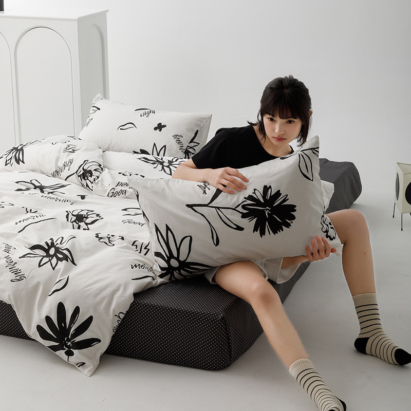 渐变色四件套40支全棉被套南通床单被套床上三件套床笠