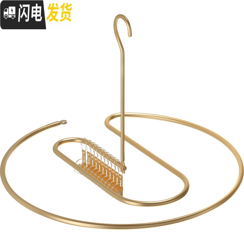 三维工匠铝合金晒被子床单旋转晾衣架圆形阳台晾被套螺旋式晒衣架 土豪金色(铝合金不生锈挂钩可折叠可悬挂) 1晾衣架配件高清大图
