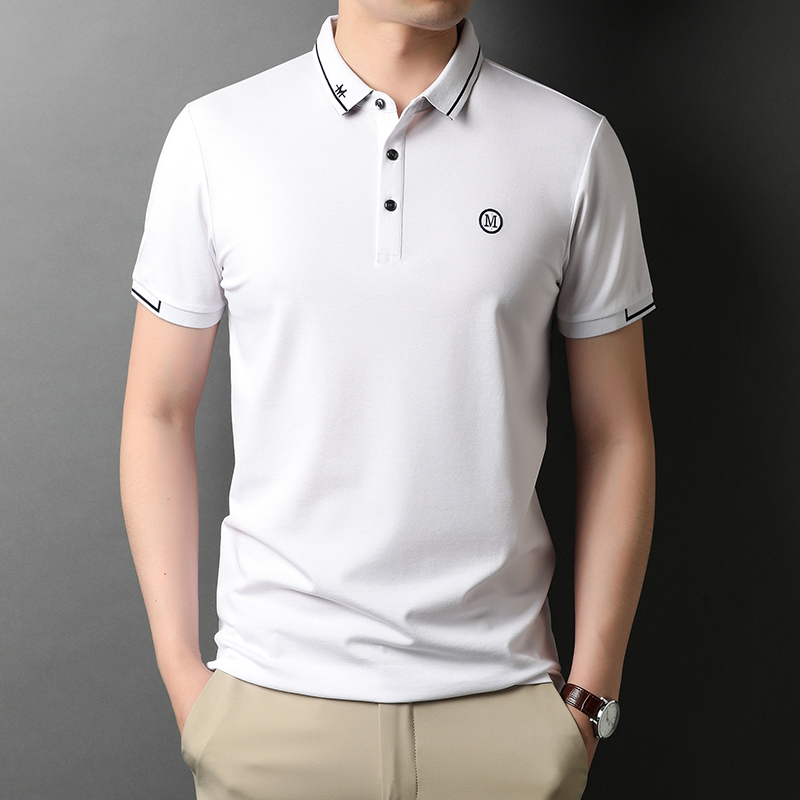 恒源祥品牌夏装刺绣标短袖t恤男士t恤polo衫时尚休闲翻领男式体恤薄