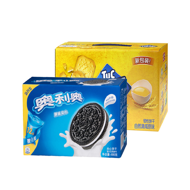 亿滋 奥利奥夹心饼干原味696g+韧性饼干(自然清咸原味) 900g休闲饼干零食组合