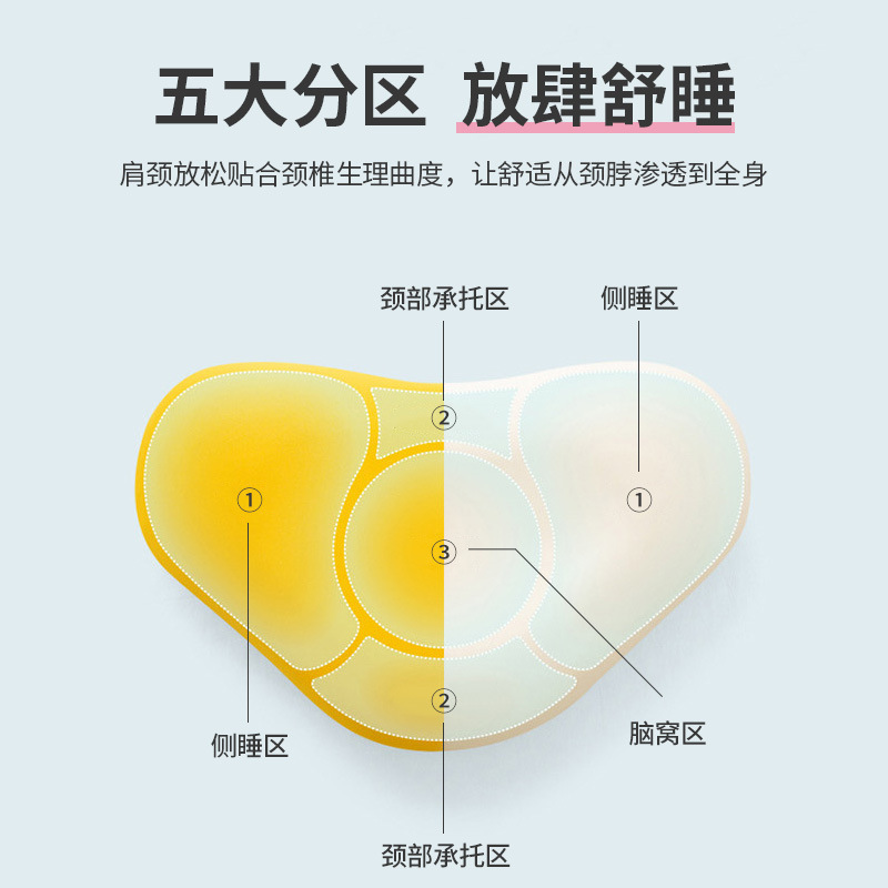 暖小姐记忆棉枕头成人护颈休眠枕头芯单人一只午睡靠枕慢回弹爱心云朵枕芯
