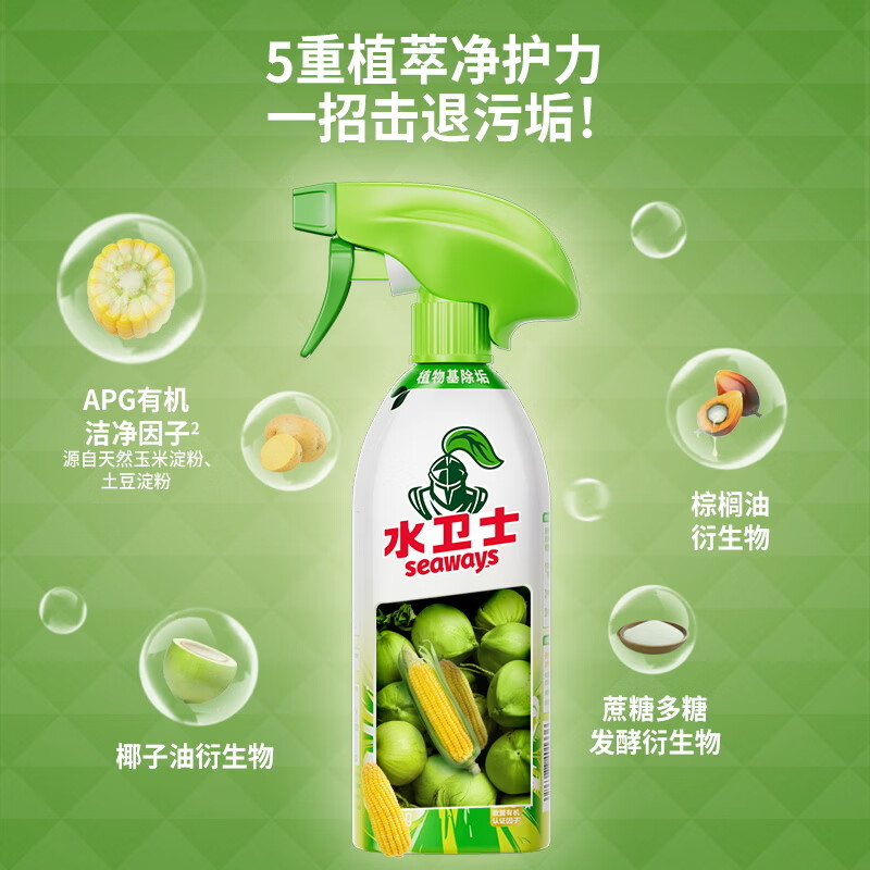 水卫士多功能清洁喷雾2件套装WS03/多功能清洁喷雾500g*2瓶(喷头*1)高清大图