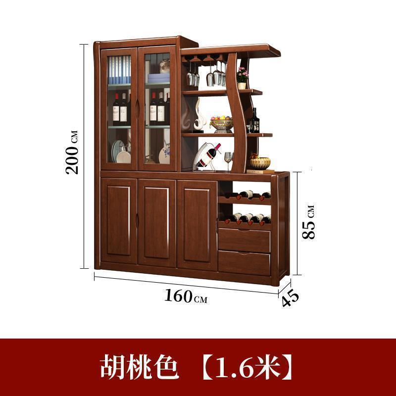 森美人新中式实木玄关柜鞋柜一体客厅隔断柜屏风实木间厅柜酒柜厅柜 胡桃色【1.6米】组装支架结构