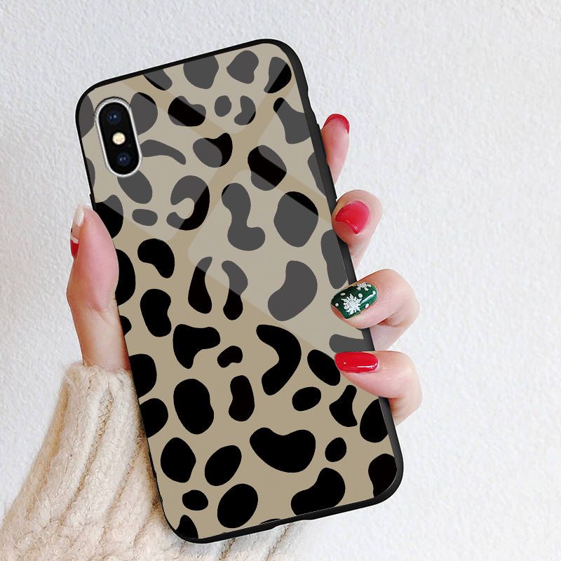 iphone7plus手机壳5s苹果11pro6s8plus女xr潮xsmax玻璃12豹纹se拼接