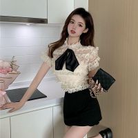 套装短裙女2021夏季新款法式设计感蕾丝上衣+小吊带+半身裙三件套 短裙 单件 S