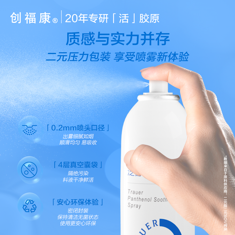创福康泛醇b5补水舒缓喷雾保湿爽肤湿敷水化妆水妆前神经酰胺