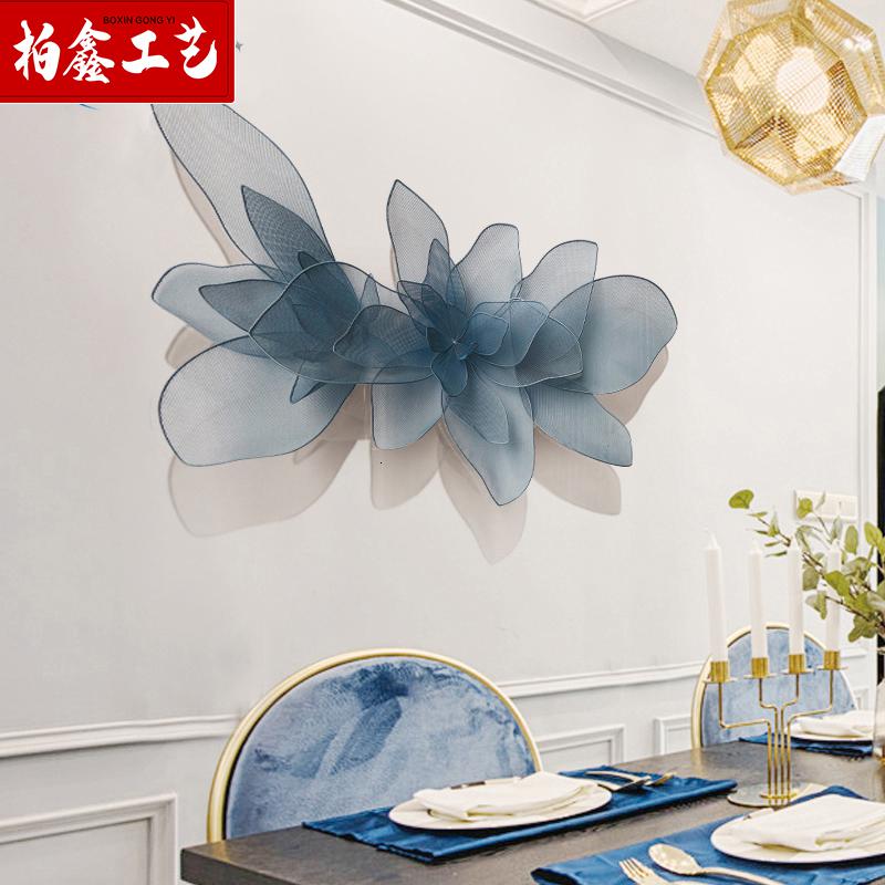 北欧式酒店餐厅样板房间客厅装饰沙发背景墙壁饰立体花形床头壁挂 三维工匠 金色180*110高清大图
