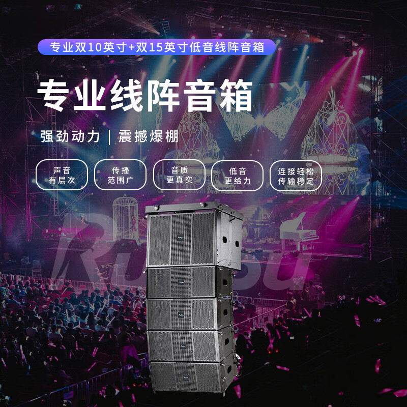 润普Runpu国产化专业双10英寸+双15英寸低音线阵音箱报告厅大礼堂会议无缘音箱套装组合RP-XZS776-5高清大图