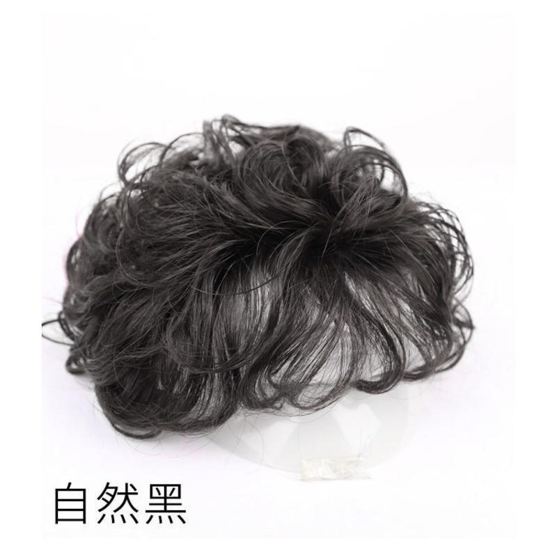 假发女短发短卷发中老年圆脸修脸气质自然仿真发丝妈妈假发套 [补发块]送发网 送发网夹子