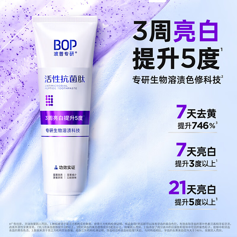 (顺丰发货)bop专研溶渍亮白牙膏120g*2支 百香薄荷香型高清大图