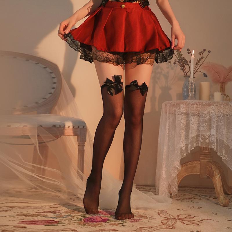 九里晴川蝴蝶黑白丝袜性感调情透视长筒多穿ins女用成人用品 SW011均码