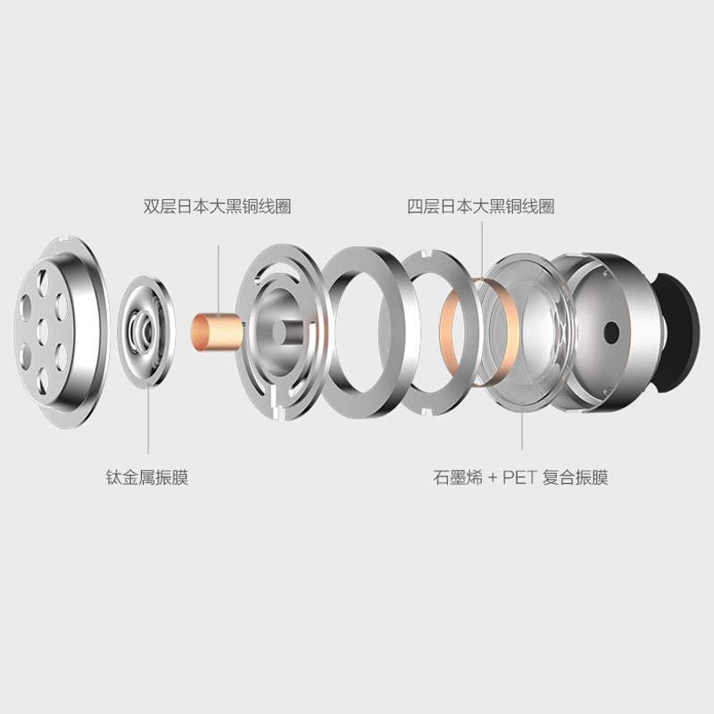 万魔(1MORE)E1025 Stylish双动圈入耳式有线耳机 HiFi线控通用带麦音乐耳机 粉色