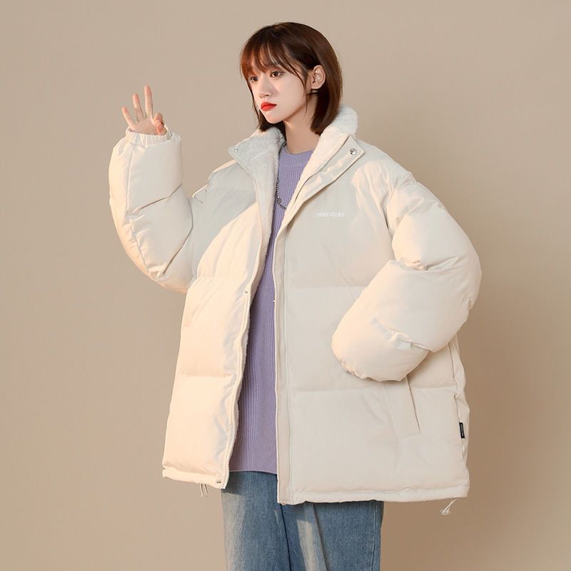 DEBRAND盐系羊毛绒棉衣外套女韩版小众百搭冬季加绒加厚保暖棉服