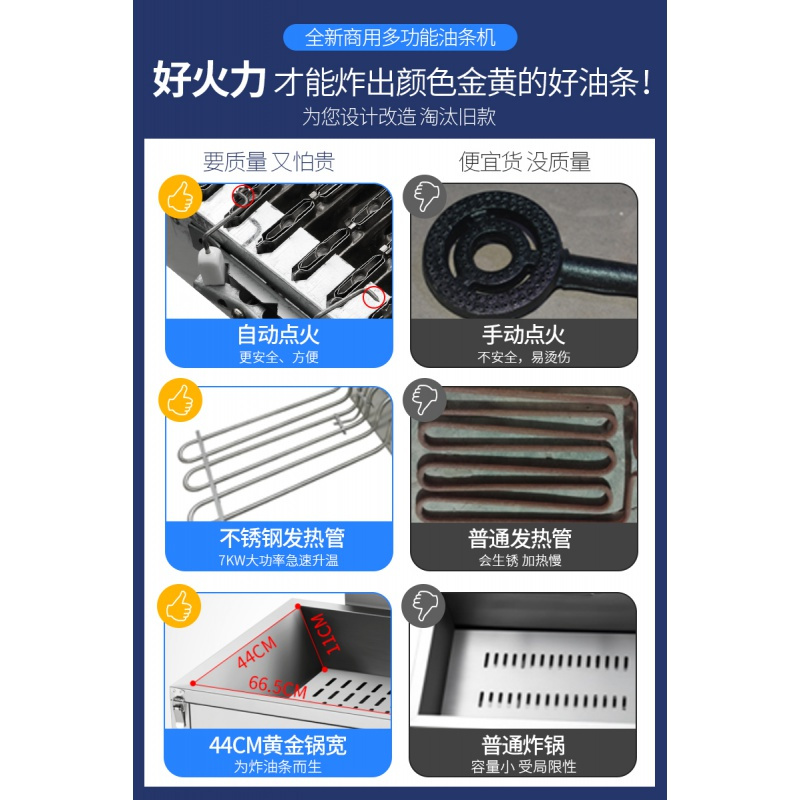 全自动炸油条机商用单缸大容量古达电炸锅燃气油炸炸炉