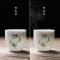 人人发 手绘变色茶杯陶瓷创意品茗杯粉彩功夫茶具小茶杯白瓷大号主人单杯 荷风变色单杯 荷风