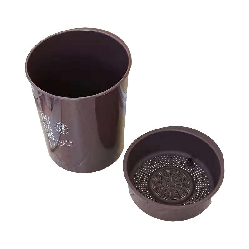 茶渣桶排水桶加厚茶桶家用茶具配件茶叶渣过滤垃圾桶 黑色(大号圆)高清大图