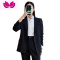 七斓黑色西装套装女大学生韩版休闲气质面试答辩职业正装工作西服