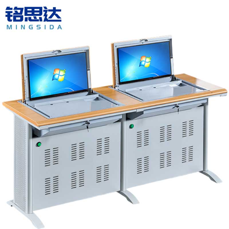 铭思达翻转电脑桌双人位张