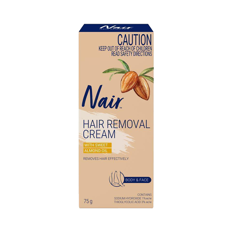 Nair 身体专用脱毛膏 75g 1支装 带刮毛板 脖子以下体毛适用 无痛脱毛 所有肤质适用 女性专用 澳洲进口