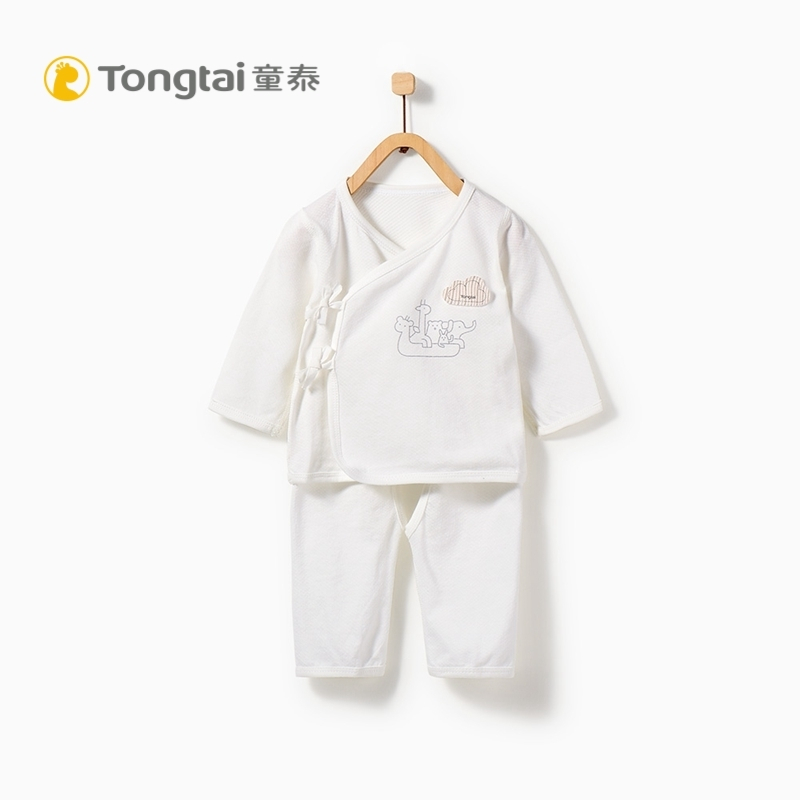 童泰TONGTAI初生儿和服内衣套装0-3个月男女宝宝系带上衣裤子两件套婴幼儿通用59cm