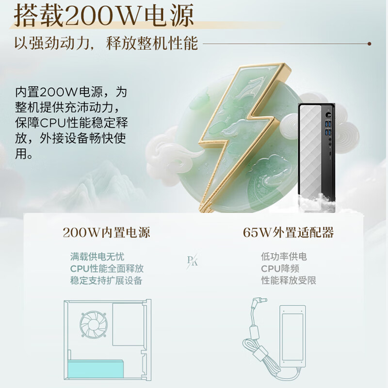 联想(Lenovo)瑞天500 台式电脑整机 (i7-13700HX 16G 512G SSD Win11)21.5英寸显示器 商用办公家用学习娱乐高清大图