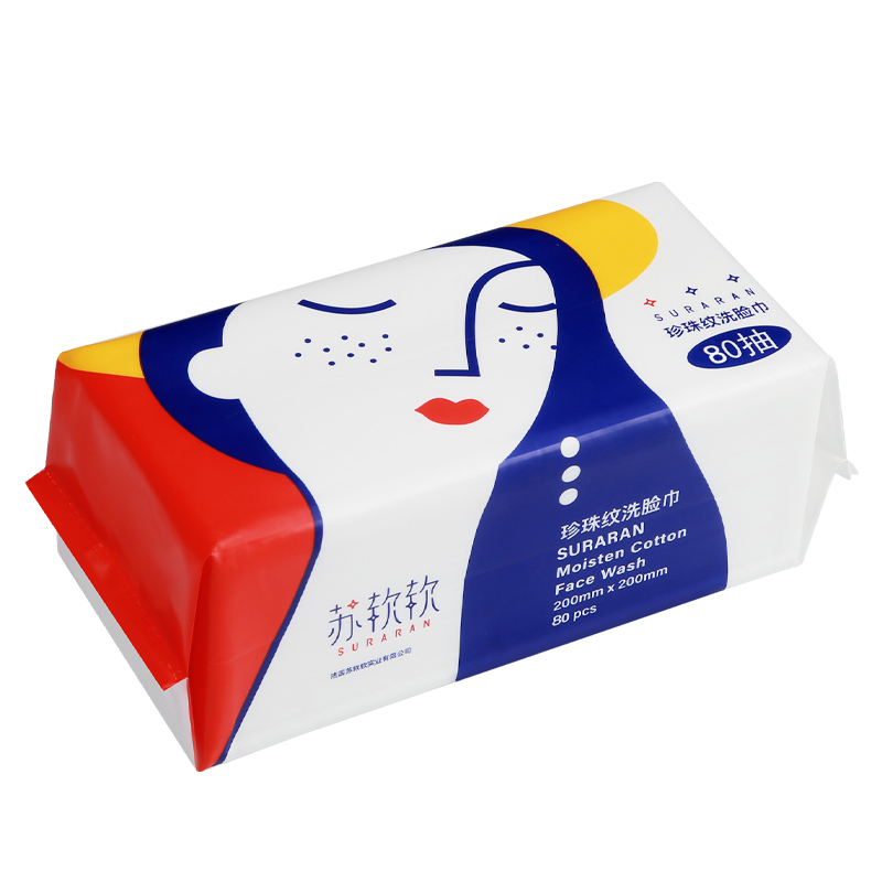 苏软软洗脸巾80抽加厚洗脸巾洁面巾*1包