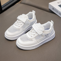 3-11岁儿童表演小白鞋镂空夏季男童女孩时尚软底休闲运动鞋子_493 33码内长约20厘米 白色单网