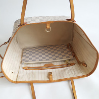 [正品二手95新]路易威登(LV)Neverfull N41361 女士 中号 白色 棋盘格 购物袋 帆布 子母袋 票据