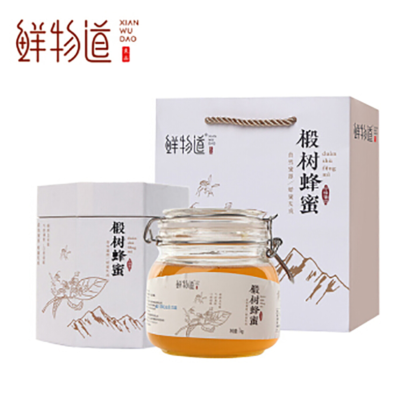 鲜物道 东北黑蜂椴树蜜礼盒装1000g