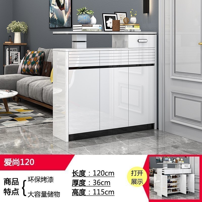 烤漆鞋柜家用口简约现代双面隔断柜厅客厅玄关大容量储物柜_8高清大图