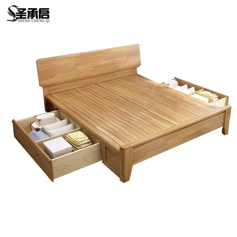 圣承启 实木床 1.5米宽张高清大图