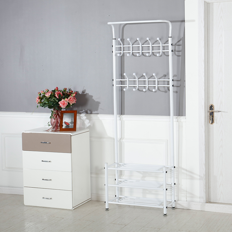 寻木匠双层衣柜上下挂衣卧室衣柜衣帽架衣架鞋柜一体多功能简易置物