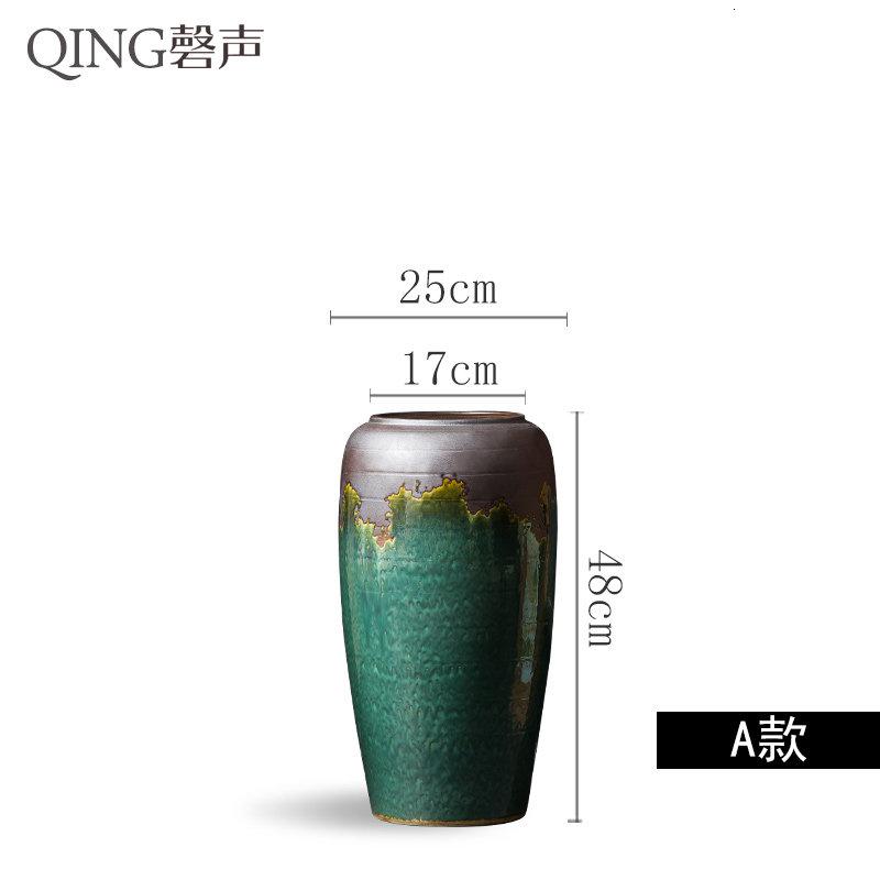 景德镇陶瓷摆件落地大花瓶玄关客厅家居装饰现代简约插花干花瓷器 三维工匠 佩兰A瓶高清大图