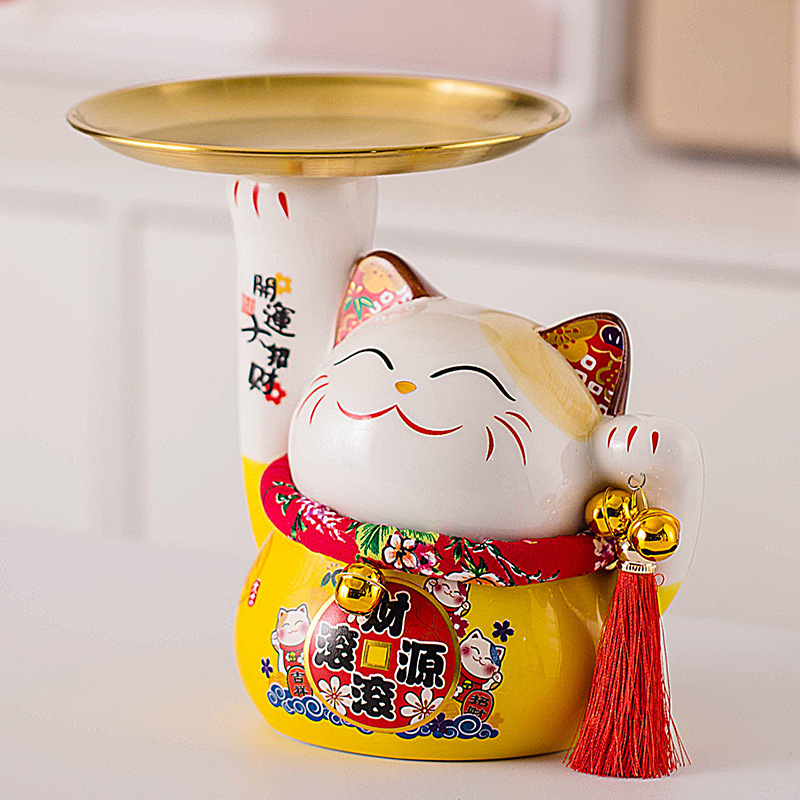 DXP 放钥匙置物架招财猫收纳托盘高清大图