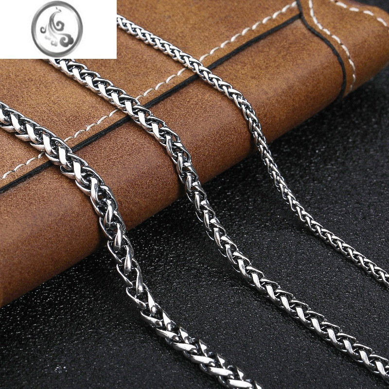 jimi泰银复古做旧龙骨链925银银项链潮男款银链子配链女士毛衣链简约