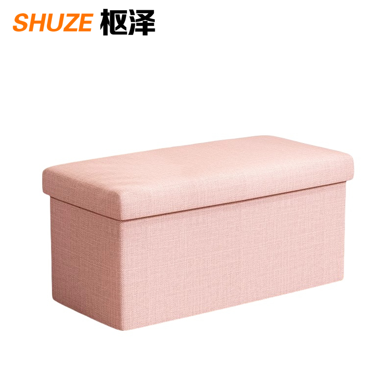 枢泽 棉麻收纳箱 储物凳 40*25*25cm 个高清大图