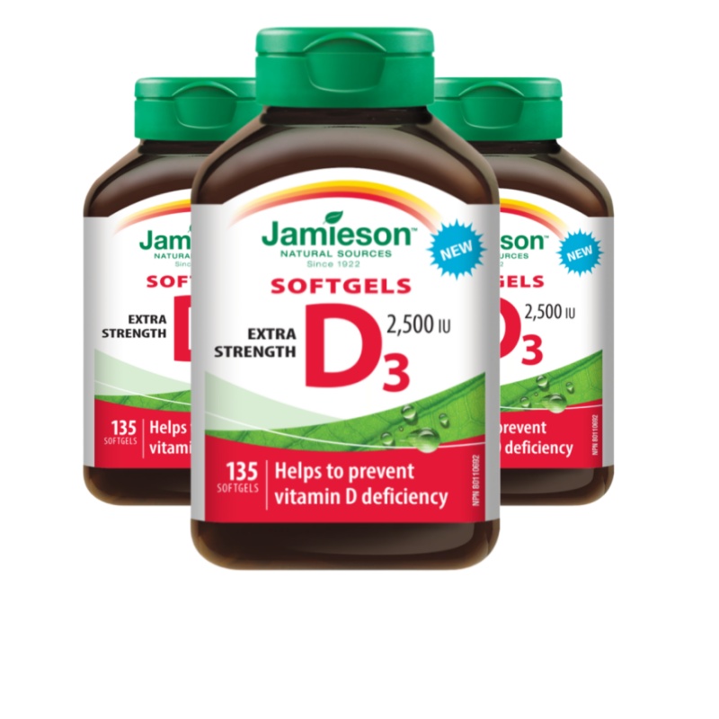 加拿大进口Jamieson健美生维生素d3 2500IU软胶囊135粒中老年维生素D送礼高清大图